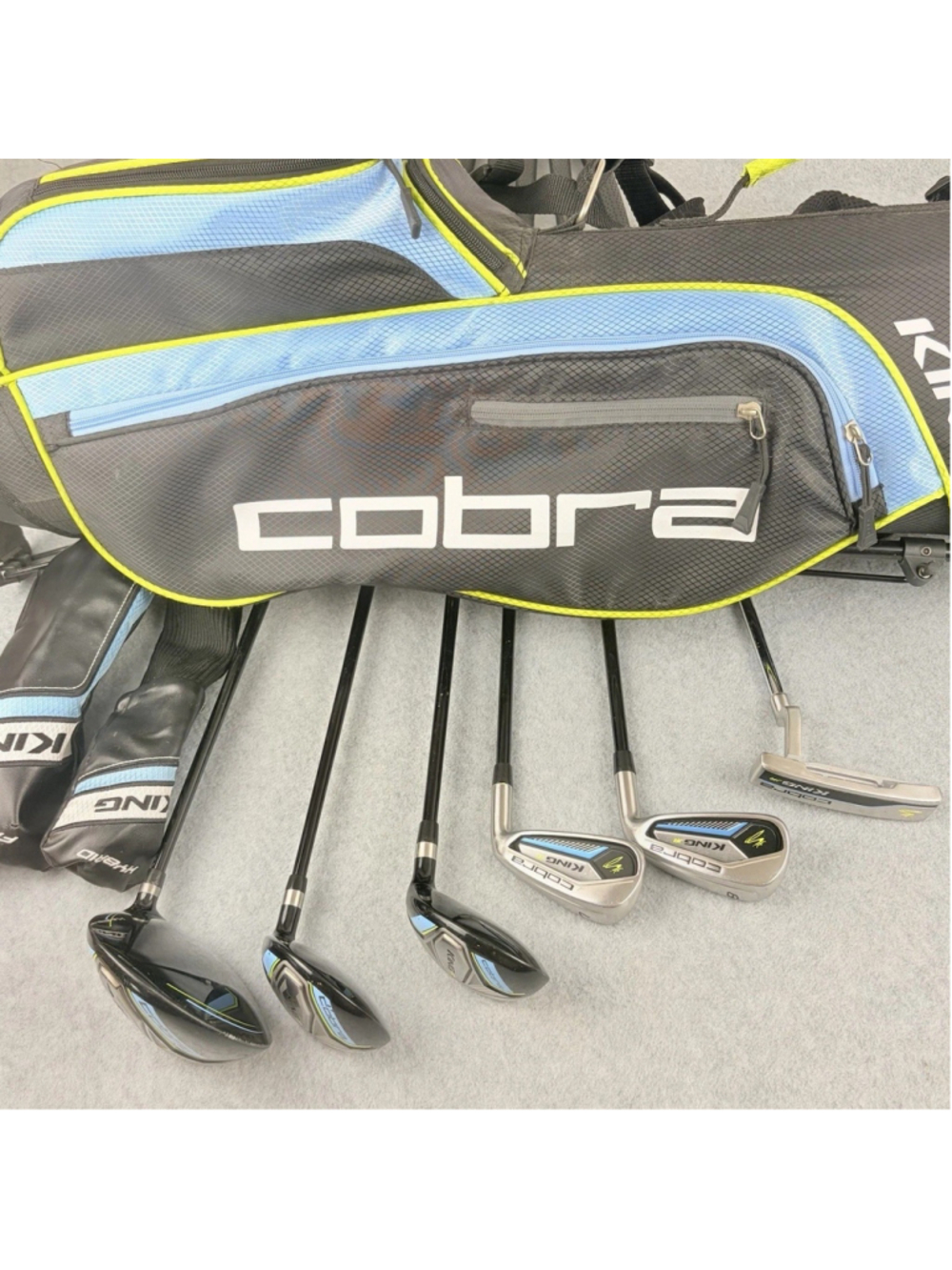 COBRA KING JR F6 Junior Golf Set 6pc Driver Fairway Hybrid 7 9 Putter Bag